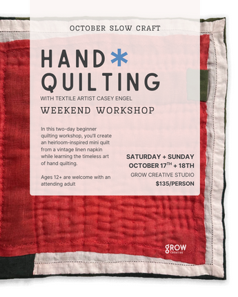 October 17th + 18th Beginner Quilting Workshop